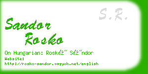 sandor rosko business card